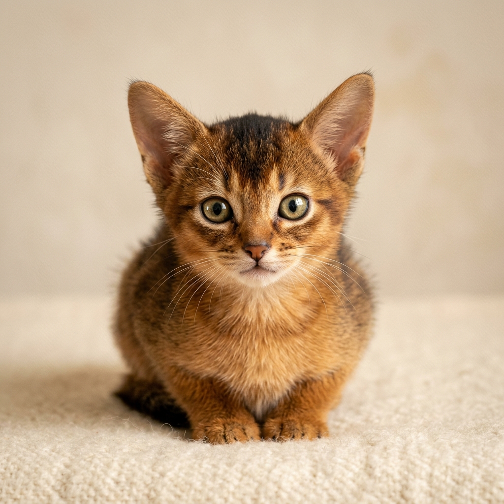 Adorable ticked ruddy Abyssinian kitten