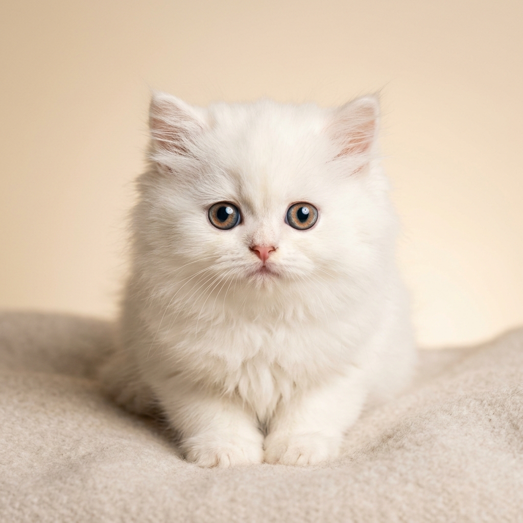 Adorable fluffy white Persian kitten